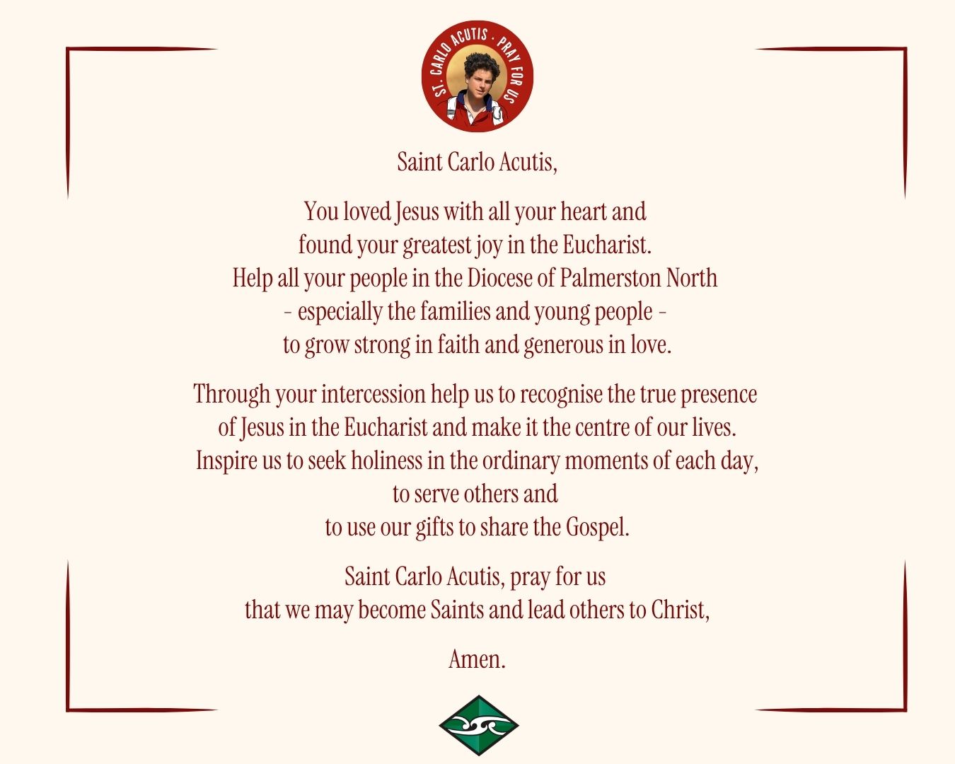 Copy of Saint Carlo Acutis Prayer Card